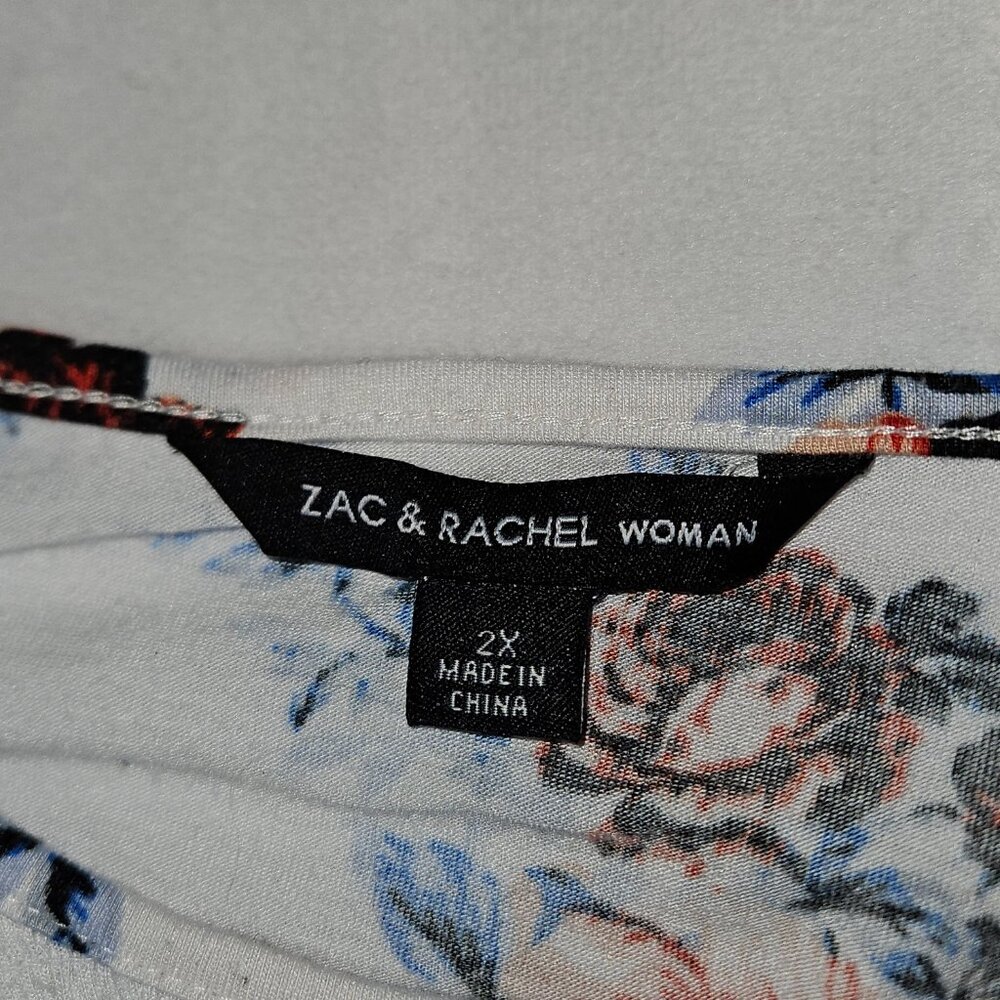 Zac & Rachel Womens Floral Printed Blouse Size 2X - Picture 5 of 9